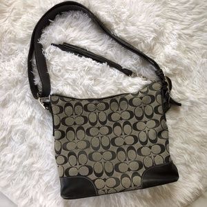 Coach Black/Gray Signature Crossbody Bag.